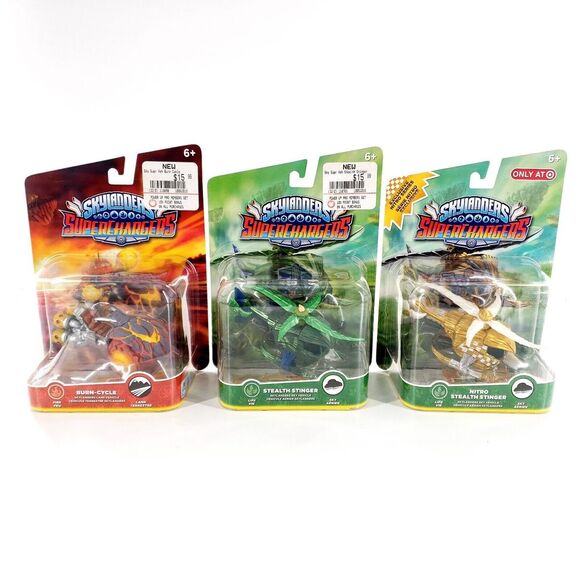 Skylanders Superchargers Lot Of 3 Vehicles Burn-Cycle, Stealth Stinger & Nitro - Picture 1 of 6